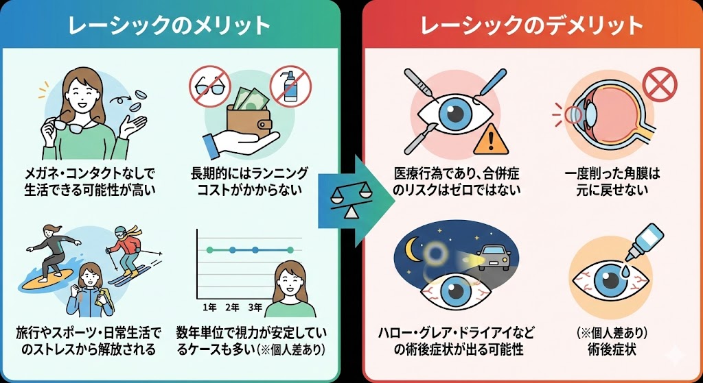 merit-demerit | レーシック体験談ナビ merit-demerit